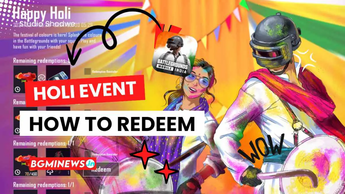 How To Redeem Happy Holi Event In BGMI